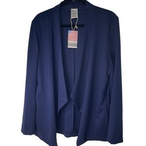 Ladies blazer SERRA blue Open Front Blazer large NWT